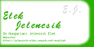 elek jelencsik business card